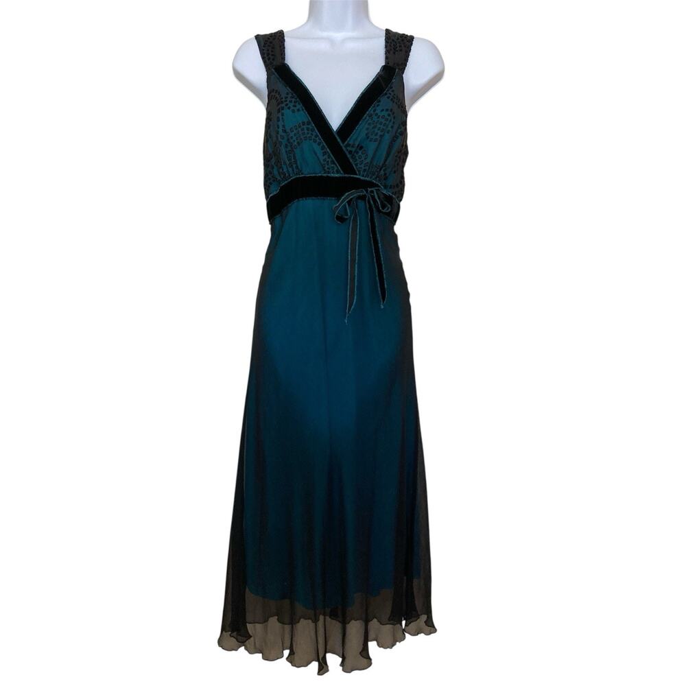 Vintage 90s Y2k Fairy Boho Goth Grunge Romantic Witchy Silk Slip Dress S/M